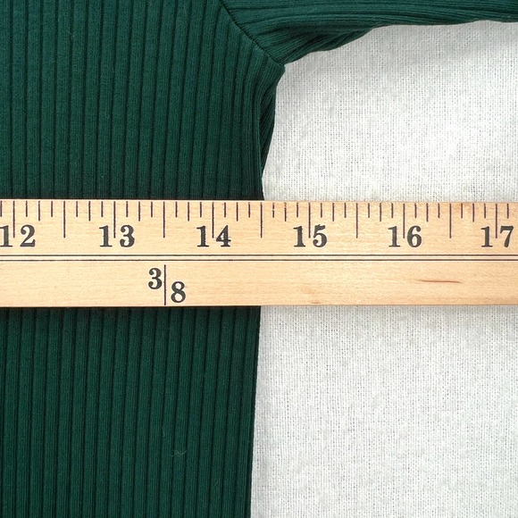 ENZA COSTA Compact Silk Rib Dress Women Medium Green Long Sleeve Turtleneck Midi - Picture 12 of 14